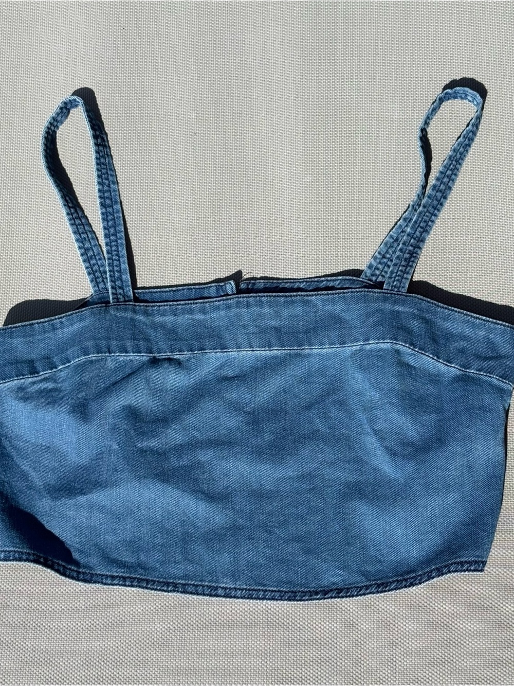 Wilfred Blue Denim Crop Tank Top